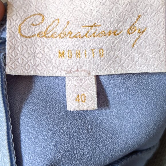 like new - light blue A line wedding guest dress -  midi/knee length - Picture 6 of 8